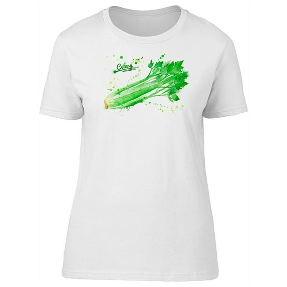 Waterpainted Celery T-Shirt Women -Image by Shutterstock, Female XX-Large