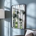 thumbnail image 1 of Waterpar 24 in. Wide x 36 in. High Small Rectangular Wall Bathroom Vanity Mirror Featuring Tempered Glass and Matte Black Aluminum Alloy Frame, 1 of 2