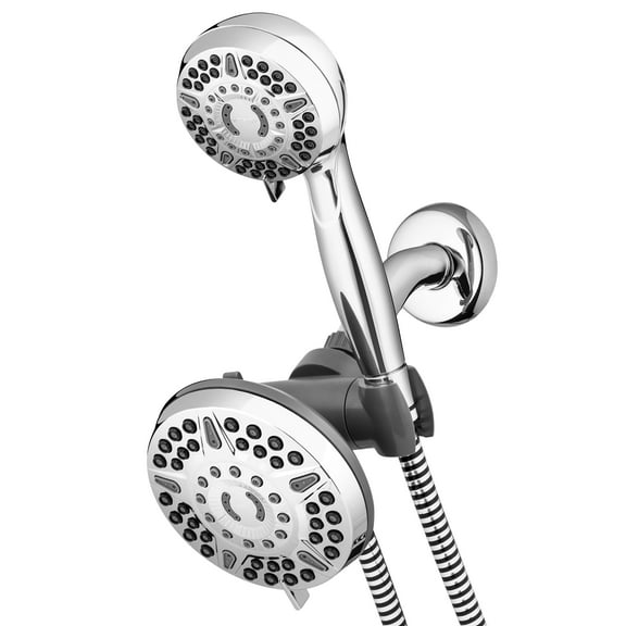 Waterpik 6+ Mode Powerpulse Massage Dual Shower Head System, Chrome, XET-633E-643E