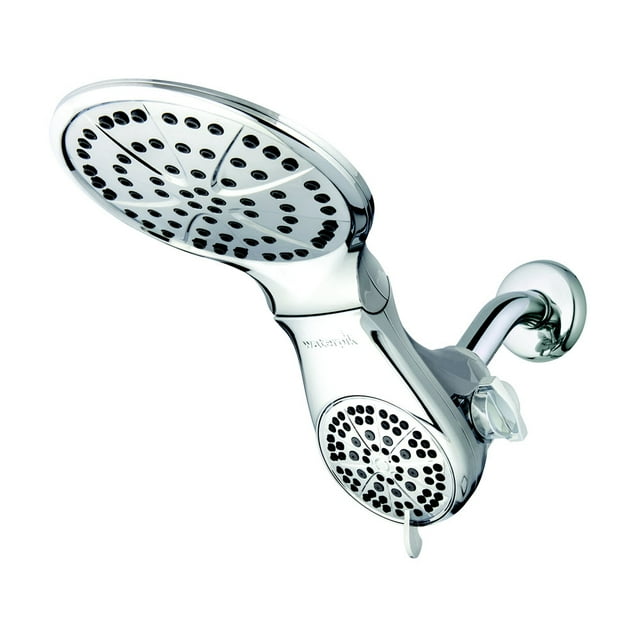 Waterpik 7Mode Dual Spray 2in1 Adjustable Rain Shower Head, Chrome