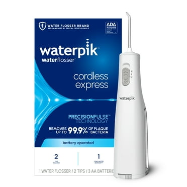 Waterpik Cordless Express Portable Water Flosser with 2 Settings, 2 Tips, ADA Accepted, White