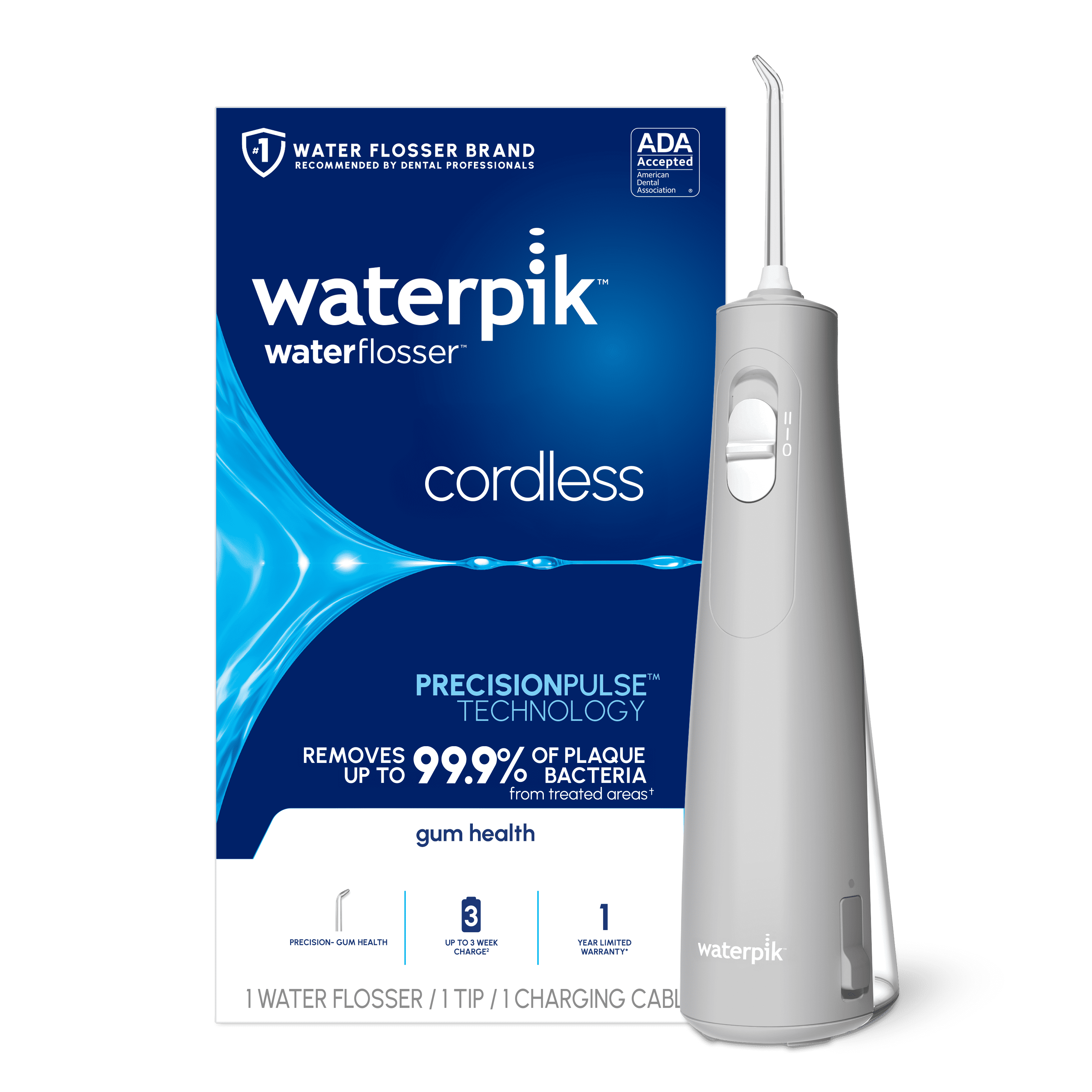 Waterpik Cordless Water Flosser with 2 Settings, 1 Tip, ADA Accepted