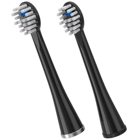 Waterpik Genuine Compact Replacement Brush Heads for Sonic-Fusion Electric Flossing Toothbrush SFRB-2EB, 2 Count Black