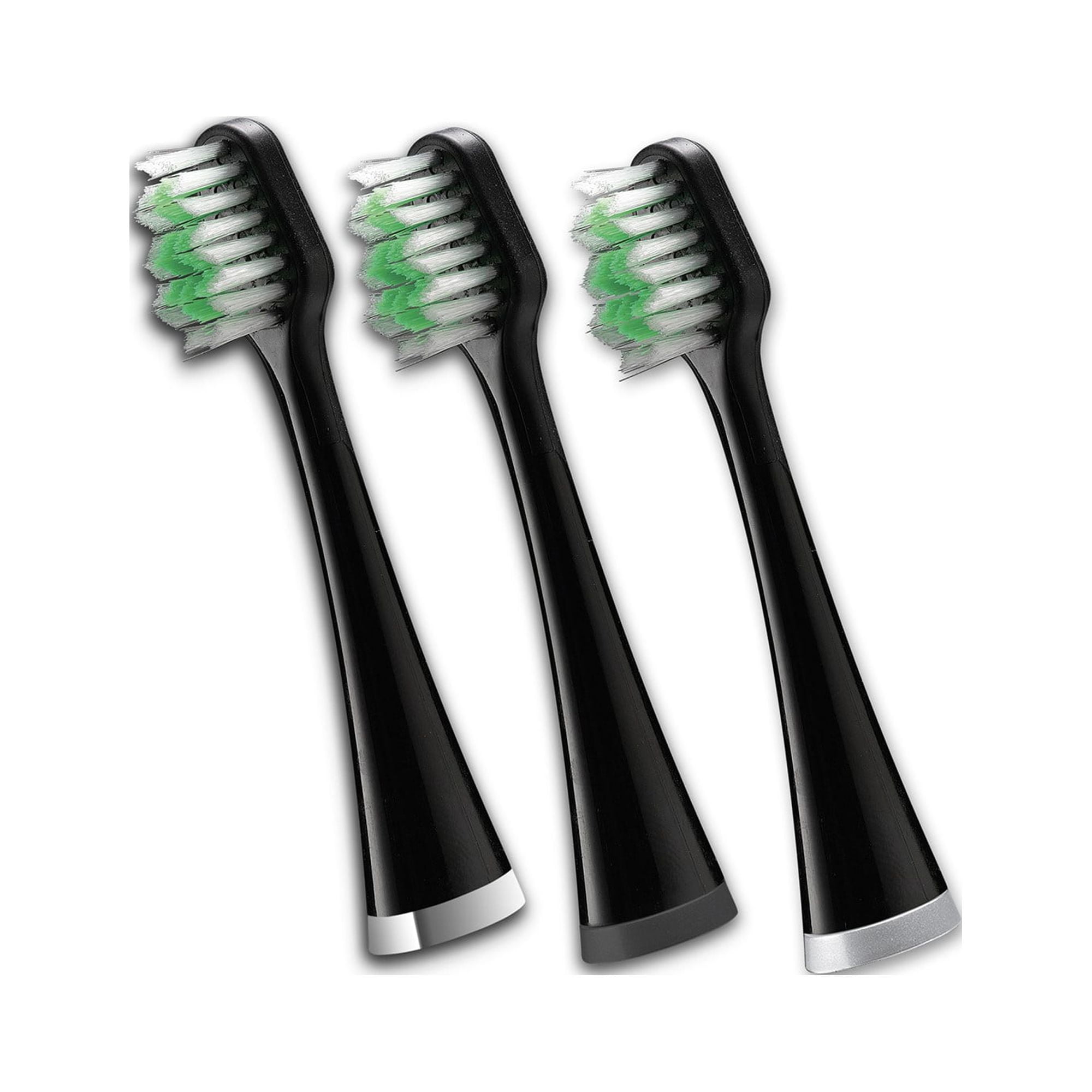 Waterpik Replacement Triple Sonic Brush Heads STRB-3WB Black, 3 count