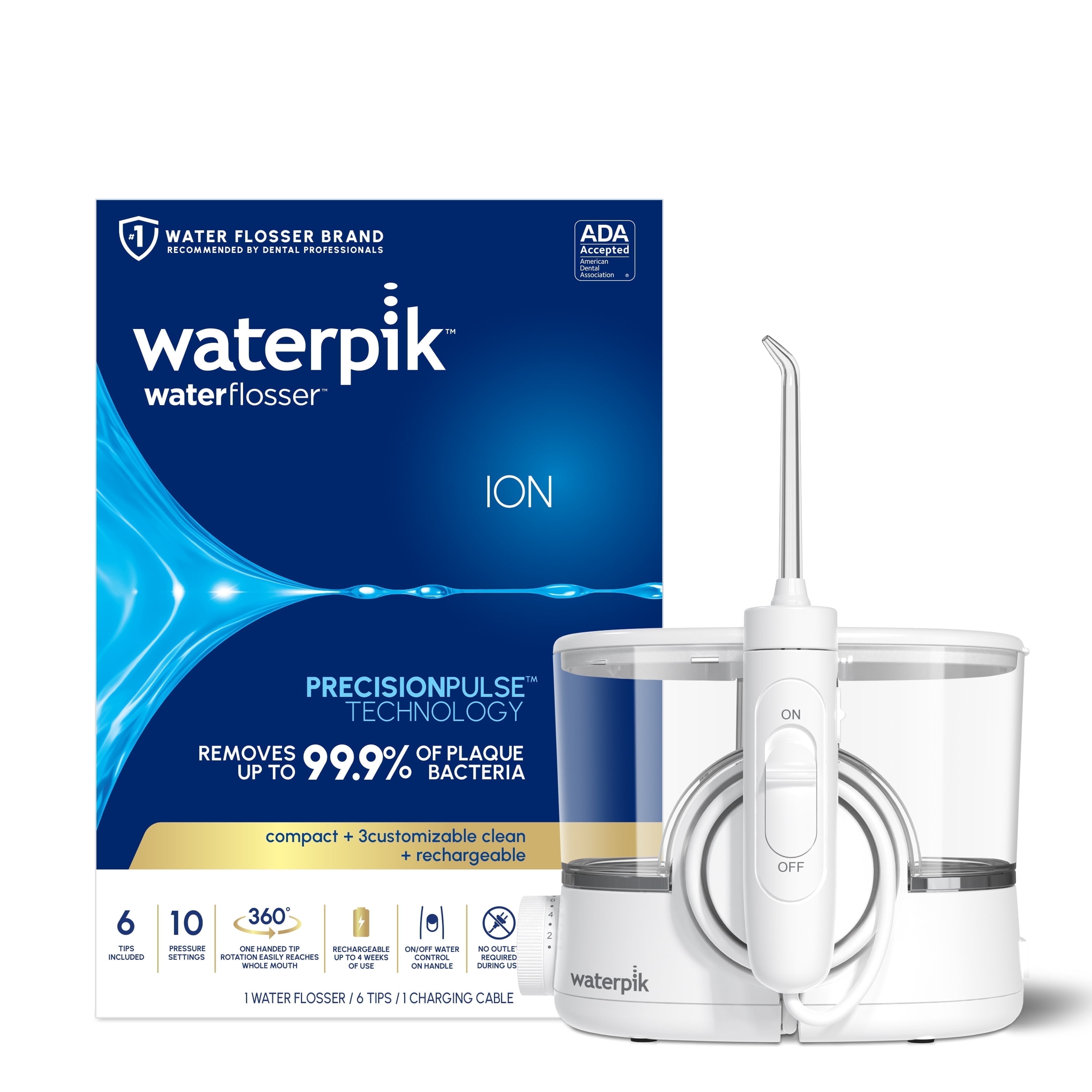 Waterpik ION Water Flosser, Cordless Rechargeable Countertop Oral