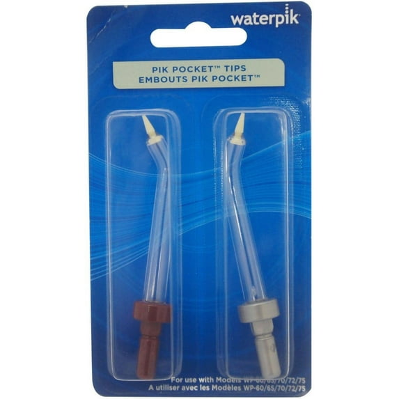 Waterpik Pik Pocket Tips For Models WP-60/65/70/72/75, Color May Vary [PP-70E] 2pk