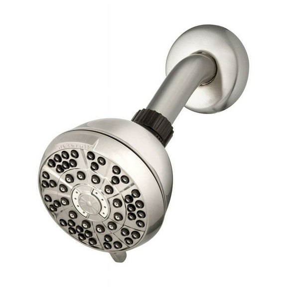 Waterpik PowerPulse 6-Spray 1.8 GPM Fixed Showerhead, Brushed Nickel