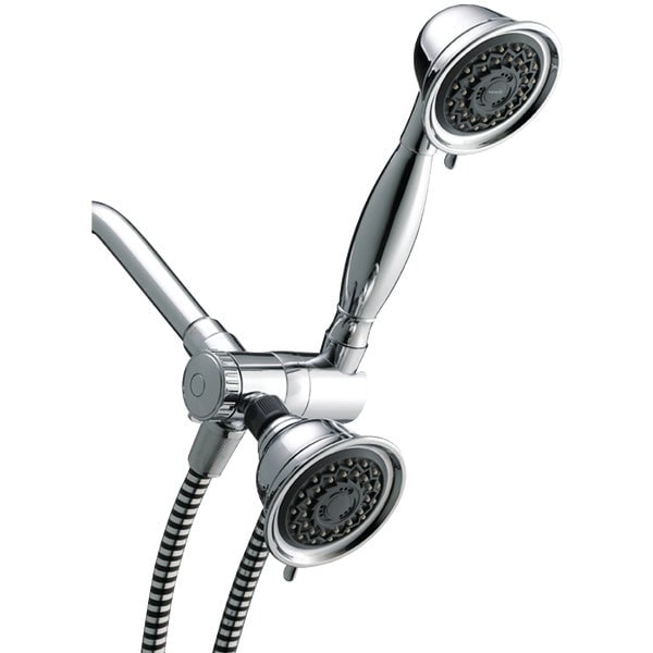 Waterpik PowerSpray+ Design Essential 3-Spray 1.8 GPM Combo Handheld Shower & Showerhead, Chrome