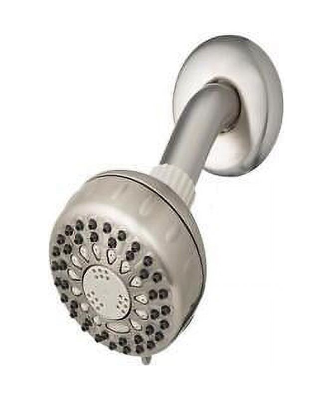 Waterpik PowerSpray Plus Brushed Nickel 5 settings Showerhead 1.8 gpm