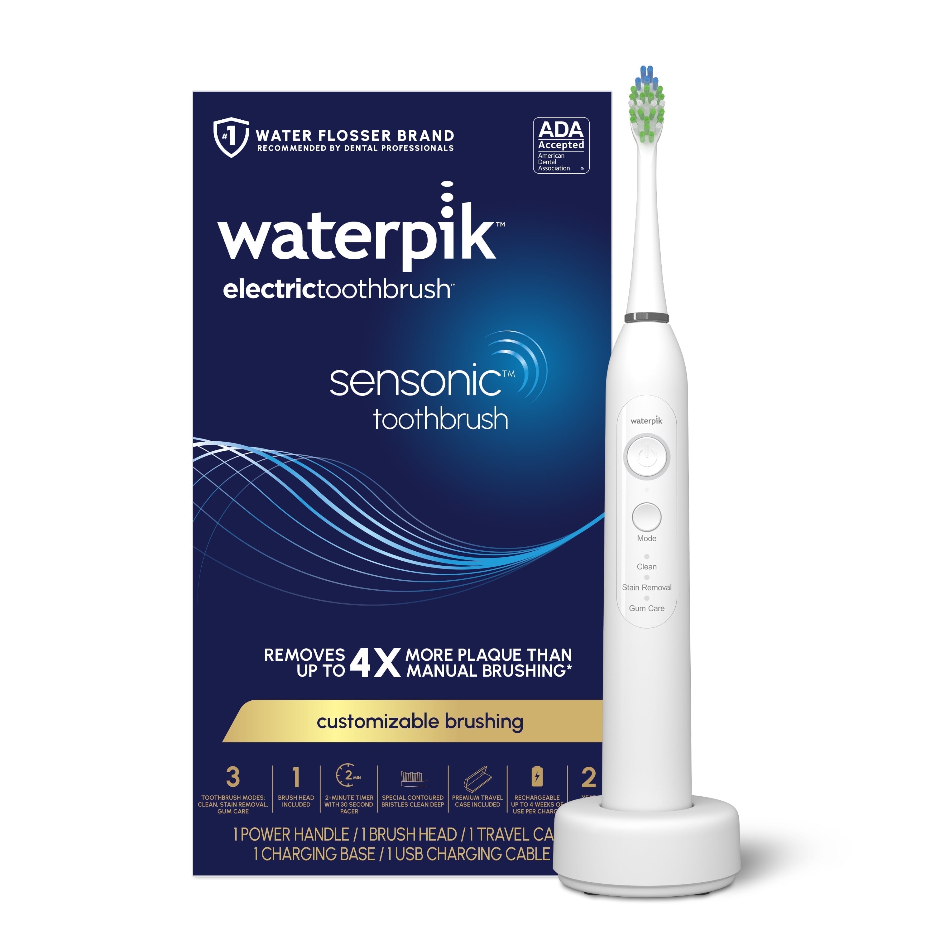Free Shipping! Waterpik Sensonic Sonic Electric Toothbrush White