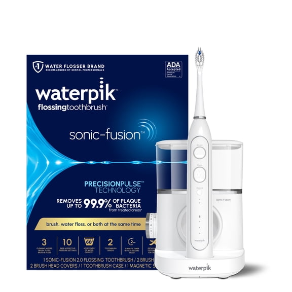 Waterpik Sonic-Fusion 2.0 Professional Flossing Electric Toothbrush with Water Flosser Combo In One, ADA Accepted, White