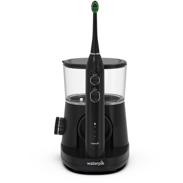 Waterpik Sonic-Fusion Flossing Toothbrush, Electric Toothbrush & Water Flosser Combo, Black