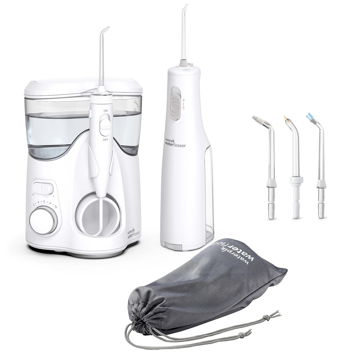 Travel Size Waterpik Ultra Plus & Cordless Express Water Flosser Combo