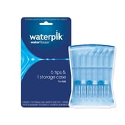 Waterpik Water Flosser Replacement Tips in Storage Case, Classic Jet, Orthodontic and Plaque Seeker Tips in Handy and Hygienic Case, Pack of 6