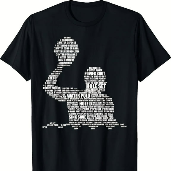 Waterpolo Player Word Cloud Water Polo Players T-ShirtMade From Pm