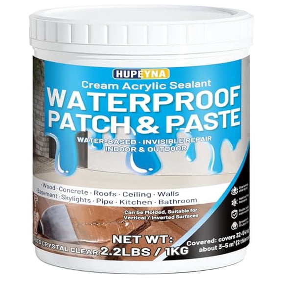 WaterproOF pATCH & sEAL rUBBERIZED sEALANT pASTE, 2.2LBS aNTI-lEAKAGE cLEAR wATERPROOF pASTE iNVISIBLE iNDOOR & oUTDOOR rEPAIR FOR cURVED AND vERTICAL sURFACES wOOD, tILE, sTONE, rOOFS, wALL