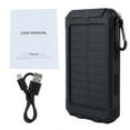 thumbnail image 1 of Waterproof 1.2W 5V Solar Panel with 8000mAh Monocrystalline Silicon Battery Charger - Black, 1 of 8