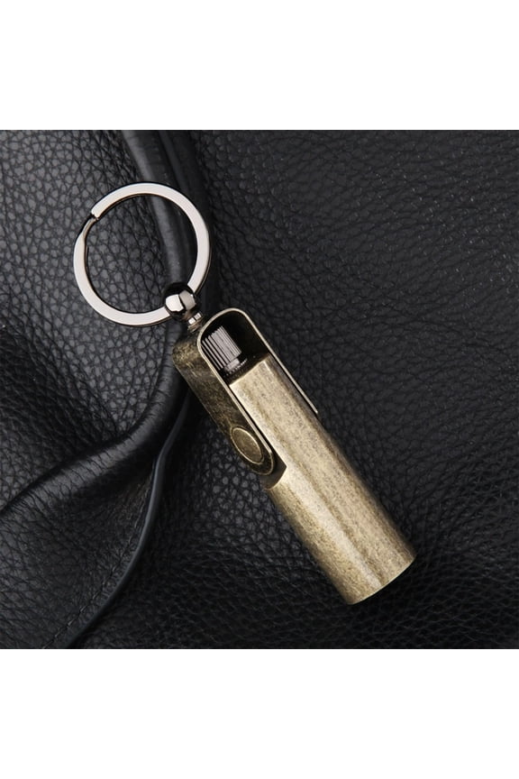 Waterproof 10000-Strike Match Lighter - Multi-Function Portable Keychain Design, Metal Build for Outdoor Camping, Hiking, and Everyday Ignition Needs, Gold