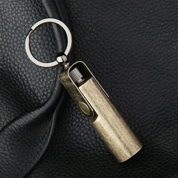 Waterproof 10000 Times Match Lighter - Gold, Vintage Portable Waist-Worn Outdoor Kerosene Lighter