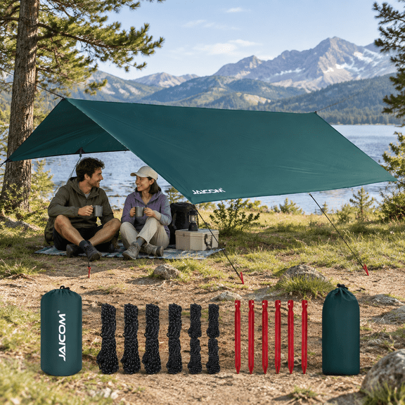 Waterproof 10x13ft Camping Tarp Hammock Rain Fly with UV Protection