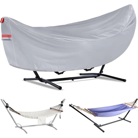Waterproof 11-12 Hammock Cover, 210T Sun Rain UV Dust Snow Protection With Windproof Straps & Soft Cotton Lining for 55 Inch Spreader Bars