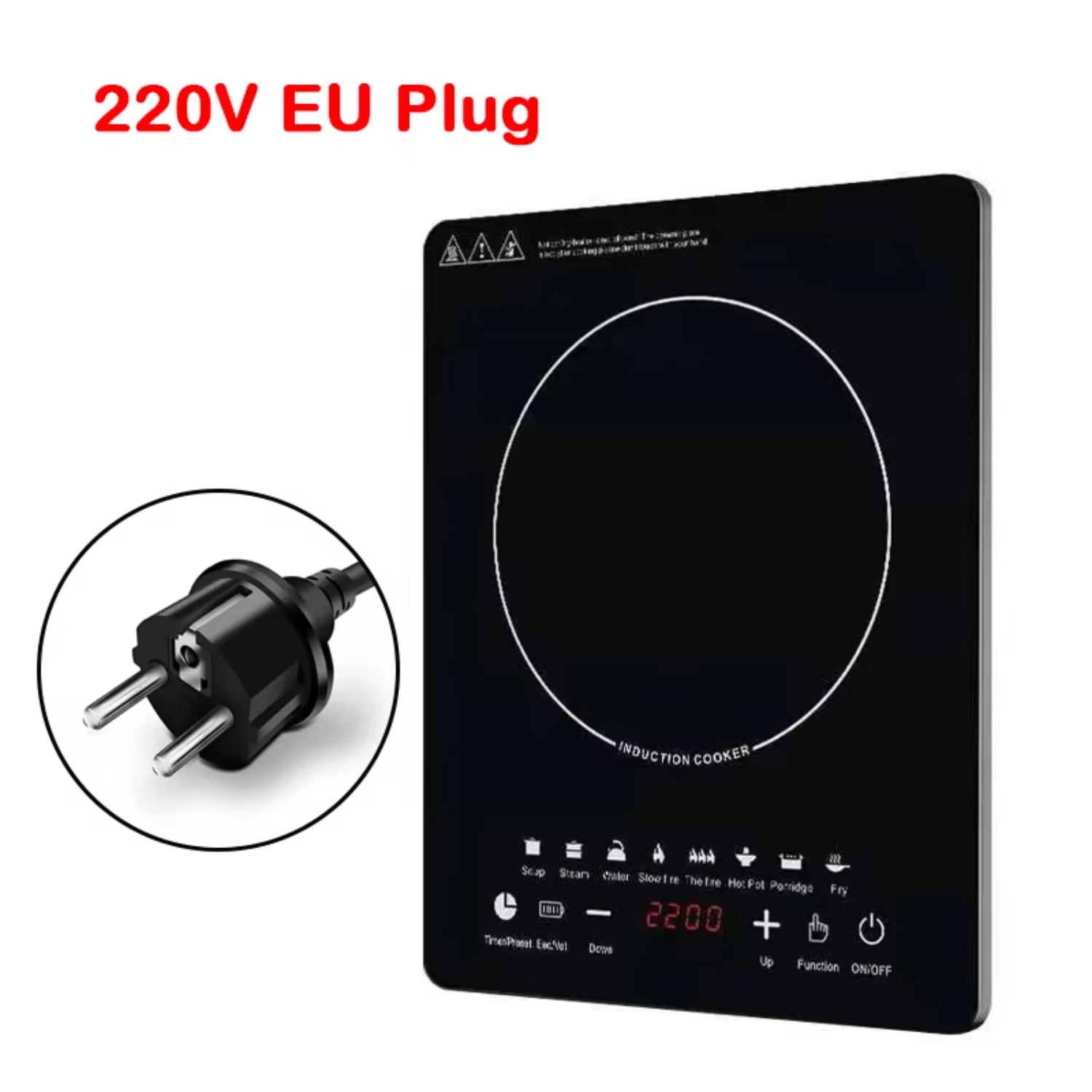 Waterproof 110V Induction Cooker Hot Pot Oven 2200W Cooking Stove Kitchen Hotpot Heater Cooktop