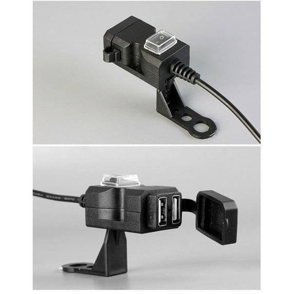 Waterproof 12V 3.1A Motorcycles Handlebar 2USB Charger Outlet Socket With Switch
