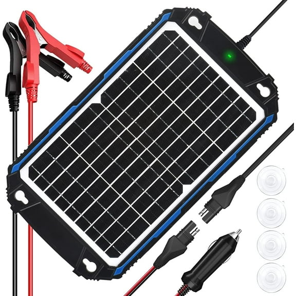 Waterproof 12W 12V Solar Battery Charger & Maintainer Pro, Built-in UltraSmart MPPT Charge Controller, 12 Volt Solar Panel Trickle Charging Kits for Car Automotive Boat Marine RV Trailer
