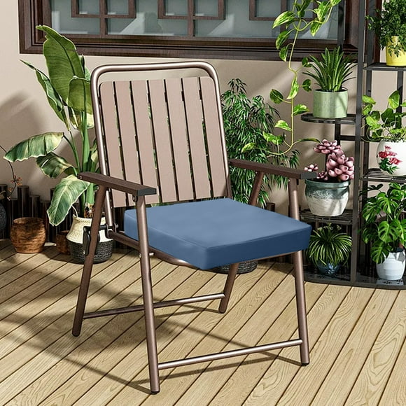 Waterproof 15.7x15.7 Inch Outdoor Cushion, Beige Artificial Leather, Non-Slip Sponge Filled, Detachable Cover, for Chair, Floor, Window, Car, Office - Single Pack