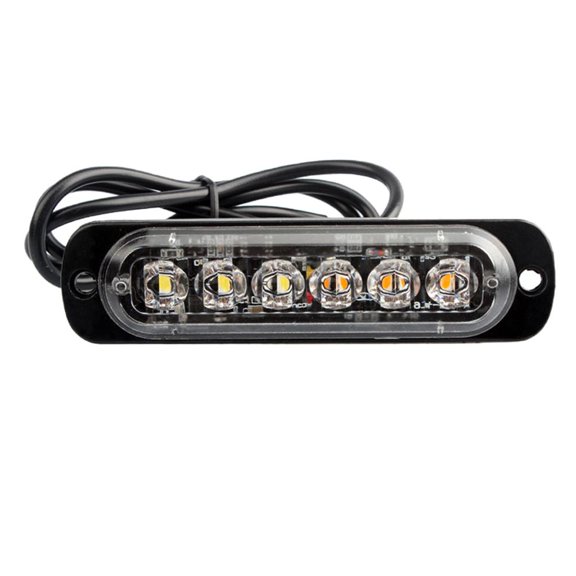 Waterproof 18W 17 Patterns Car Emergency 6 LED Universal Strobe Flash Light - White, 112x28mm