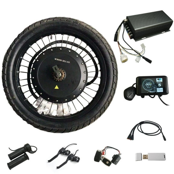 Waterproof 18inch Spoke Wheel QS 273 V3 WP40H 3.5T Motor 72v 8000w Ebike Kit with 150A Sabvoton Controller and 90/90 Tire