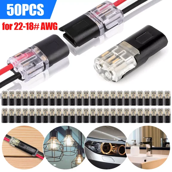 Waterproof 2 Pin Way Plug Electrical Wire Cable Snap Connectors Terminal Clamp