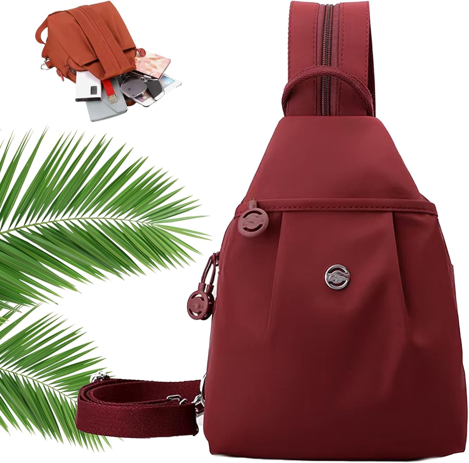 Convertible Crossbody Backpack Oxford Cloth Daypack Commuter Travel Bag S6d1729d788894a979ab240690d6e9  main image 3