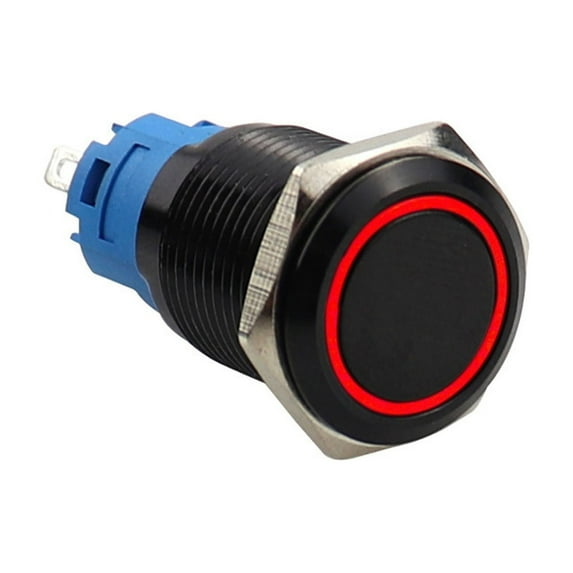Waterproof 22Mm Metal Push Button Switch Momentary Type With Ring Led Light For Machinery And Marine Applications