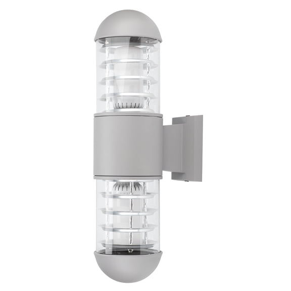 Waterproof 24W Round Cover Double Head Garden Light, Outdoor Wall Lamp, E27 Socket, 85-240V, Gray, Warm White