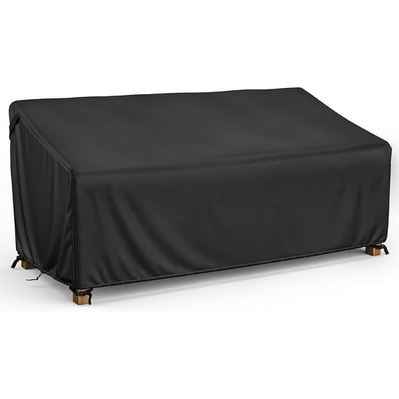 Waterproof 3-Seater Outdoor Couch Cover, 88Inch Patio Furniture Cover for Sofa, Heavy Duty 600D Polyester & Double-Stitched Seams, Classic Black