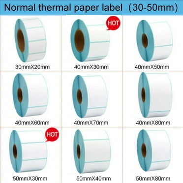 Waterproof 30 40 50MM Width Blank White Direct Print Thermal Paper Sticker for Bar code Label Price Tag in Roll Oil-proof 40x80mm 350PC