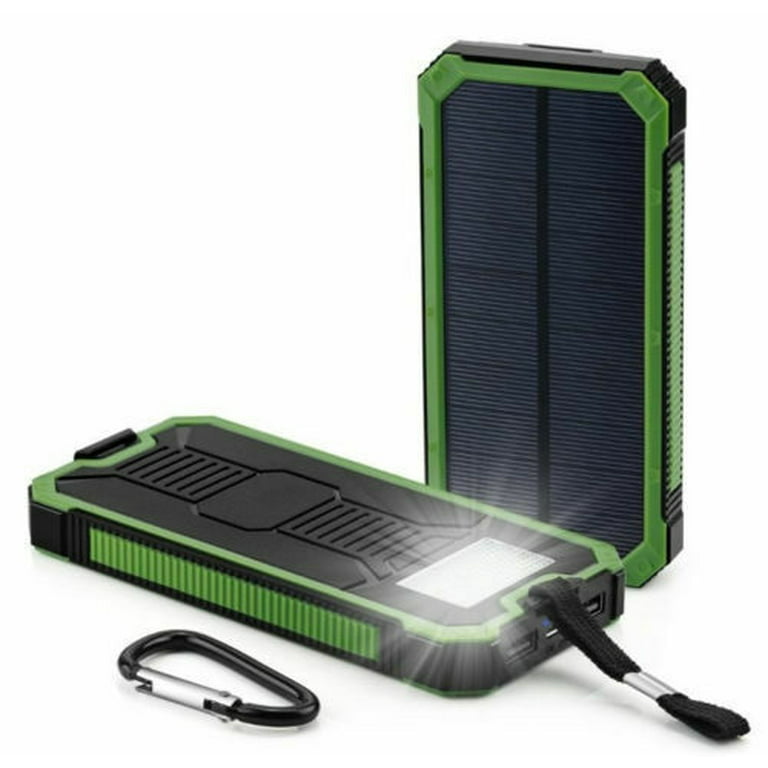 iMeshbean Portable 300000mAh Solar Power bank display three anti-mobile  Charger for Phone Blue 