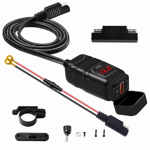 Waterproof 30W PD Type-C 18W QC3.0 USB Power Outlet for Motorcycle- Dustproof