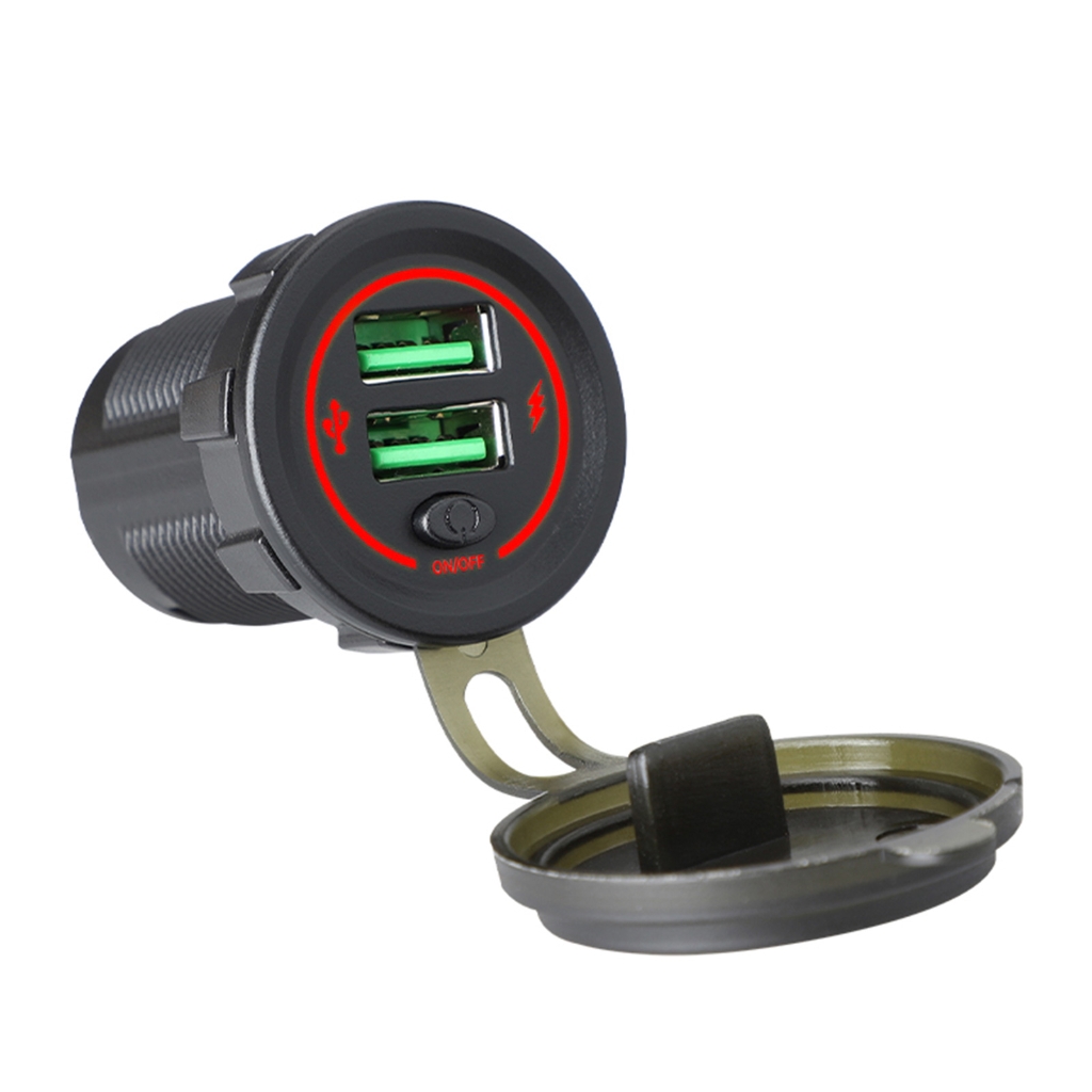 Waterproof 36W USB Charger with Switches Socket Power Outlet Adapter ...