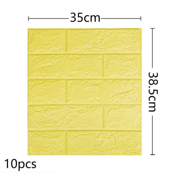 Waterproof 3D Foam Wall Stickers Set of 10 for DIY Decoration, Effortless Installation with Backing, for Home or Office Use (yellow)