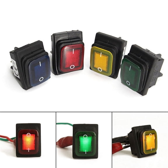 Waterproof 4 Pin 12V LED Rocker Toggle Switch Momentary Car Boat Marine On-off