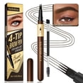 thumbnail image 1 of Waterproof 4‑Tip Microblading Eyebrow Pen, Long‑Lasting Smudge‑Proof Natural Hair‑Like Brow Makeup for Busy Women.(Black Brown 1Pcs), 1 of 7