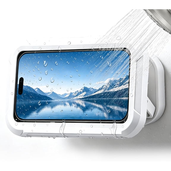 TRINKA Waterproof Shower Phone Holder, 480° Rotatable Anti-Fog Wall Mount, Universal Fit for 4-7" iPhone & Android Phones