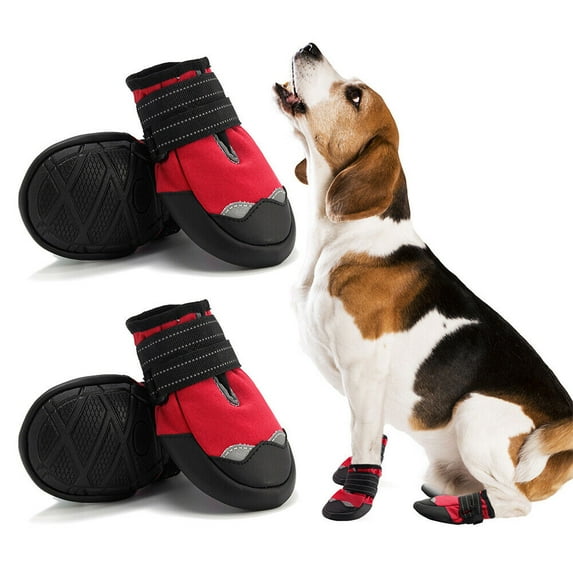 Waterproof 4pcs Small Medium Large Dog Shoes Boots Paw Protector Strip Anti-slip