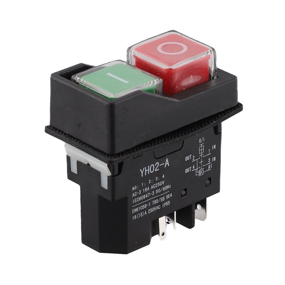 Waterproof 5-Pin Magnetic Pushbutton Switch for Industrial Applications 120V/250V