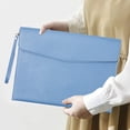 thumbnail image 1 of Waterproof A4 File Folder with Removable Hand Strap, Leather Document Case and Pouch for Office School and Travel, Durable Envelope for Storage, 1 of 6