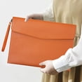 thumbnail image 1 of Waterproof A4 File Folder with Removable Hand Strap, Leather Document Case and Pouch for Office School and Travel, Durable Envelope for Storage, 1 of 6