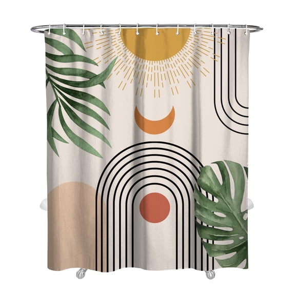 Waterproof Abstract Art Vintage Shower Curtain 72x84 Inch Boho Style Polyester Unique Shower Curtain for Bathroom Hotel Home Decor with 12 Plastic Hooks