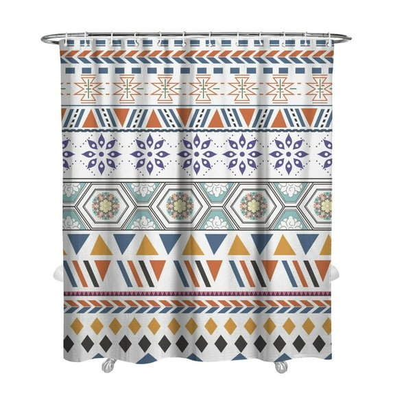 Waterproof Abstract Art Vintage Shower Curtain 72x84 Inch Boho Style Polyester Unique Shower Curtain for Bathroom Hotel Home Decor with 12 Plastic Hooks